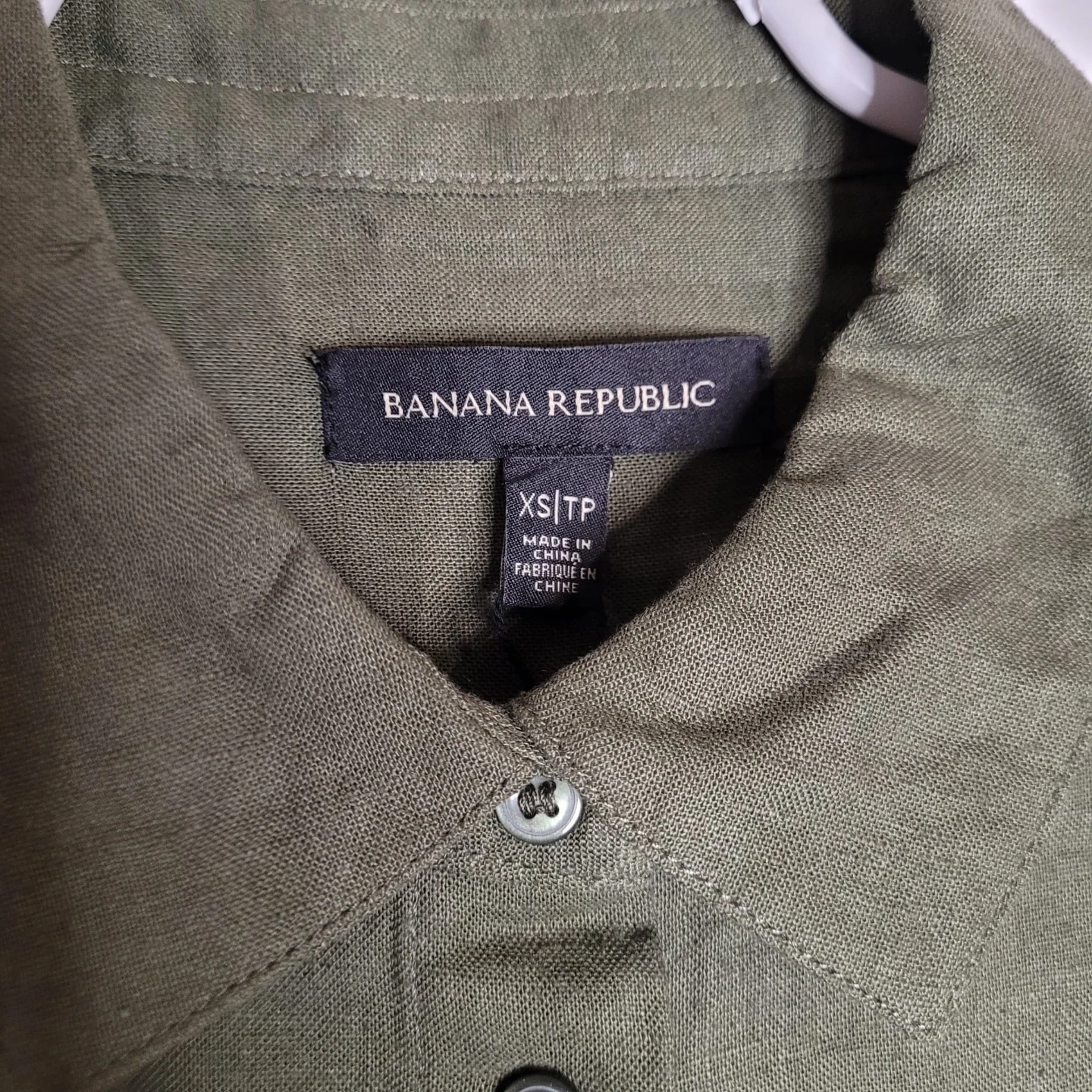Banana Republic Long Sleeve Shirt - Olive Green - XS - photo 5