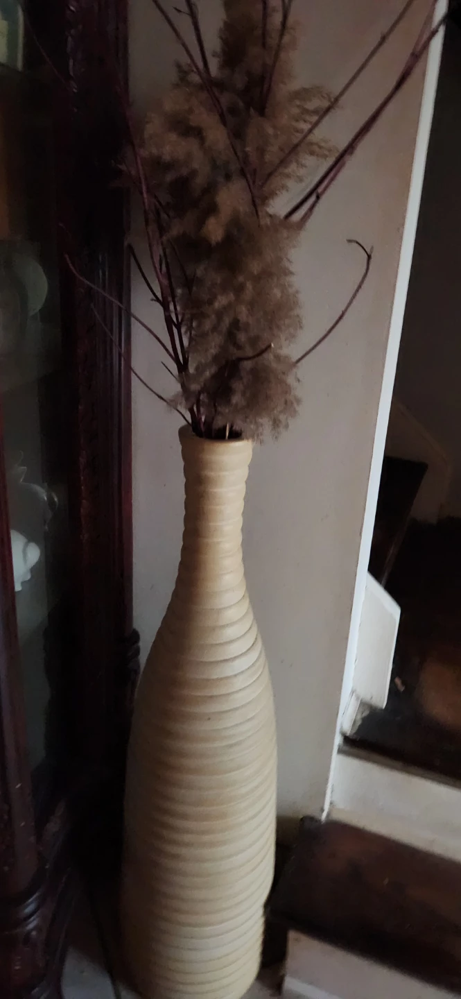 Tall Ribbed Floor Vase