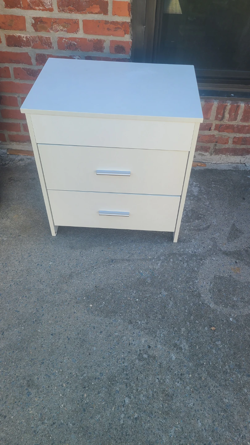 White 2-Drawer Nightstand with Lift-Top