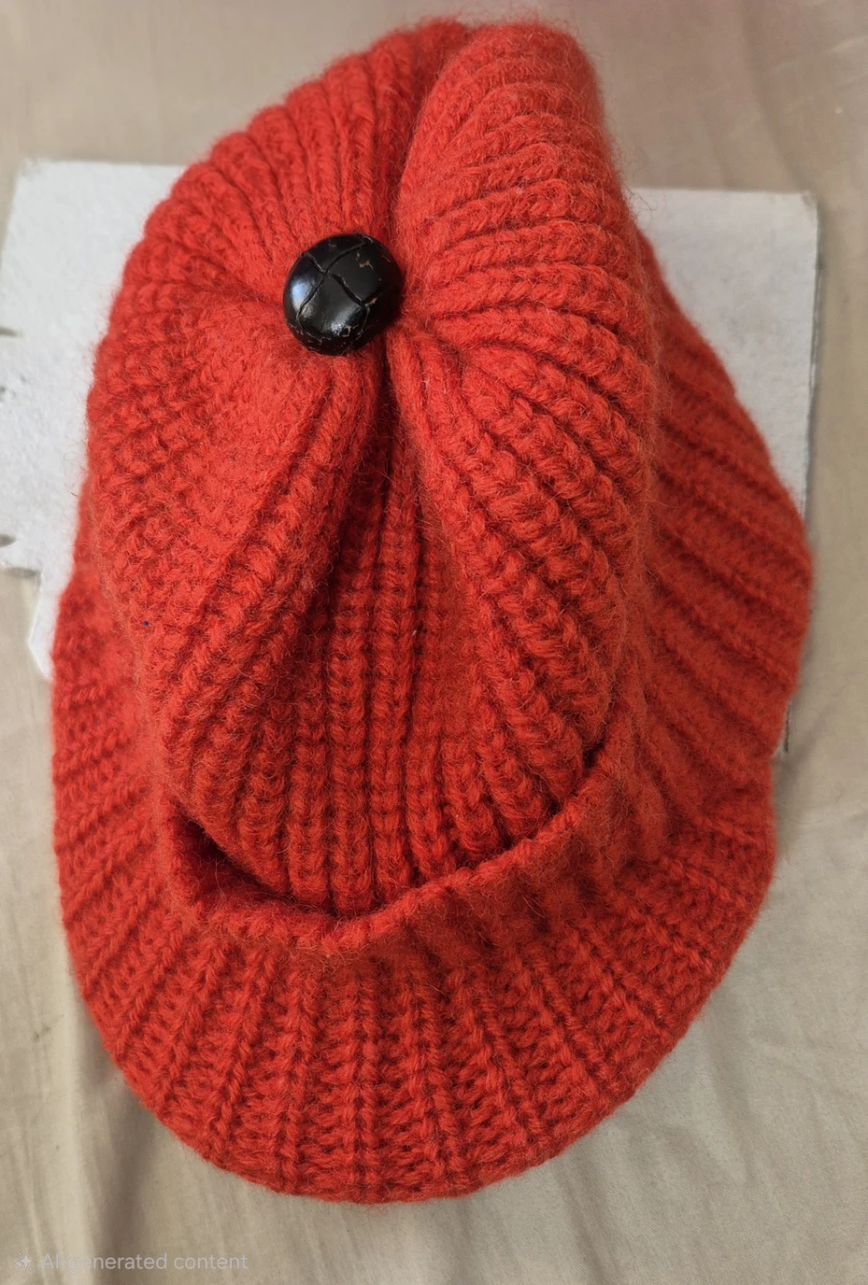 pure wool  Red Visor Beanie - photo 4