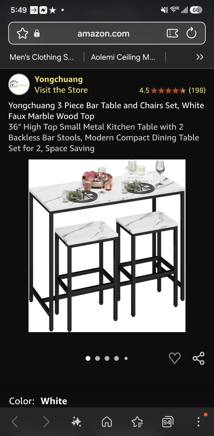 Yongchuang 3 Piece Bar Table and Stools Set