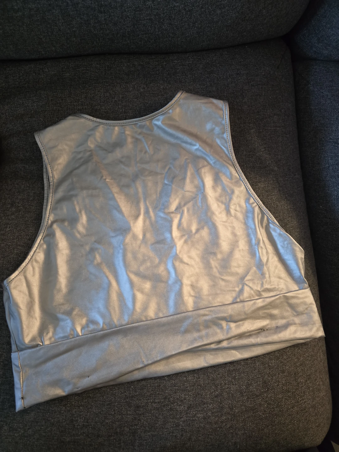 Silver metallic crop top size XL - photo 2