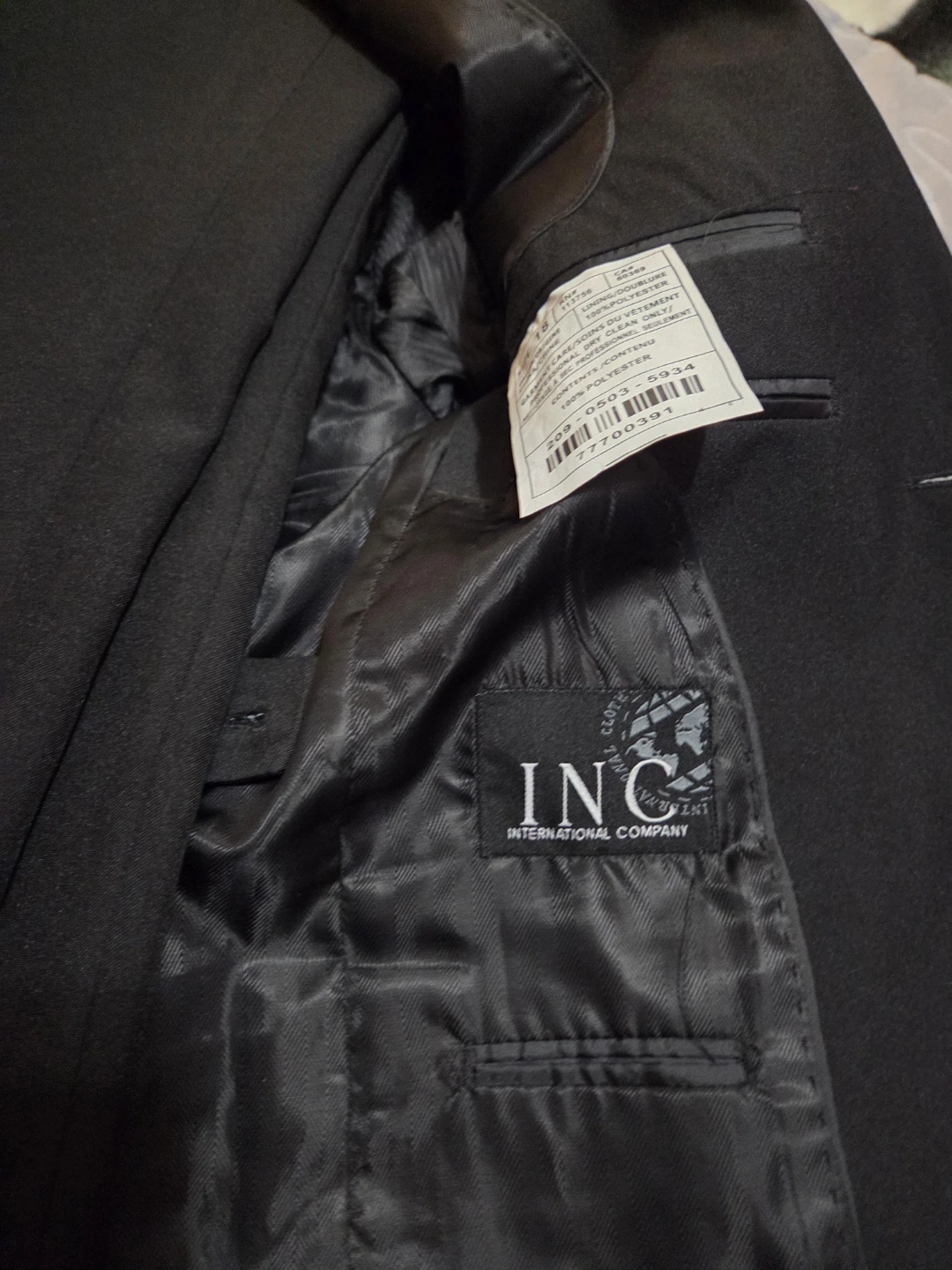I.N.C. International Concepts Black Suit