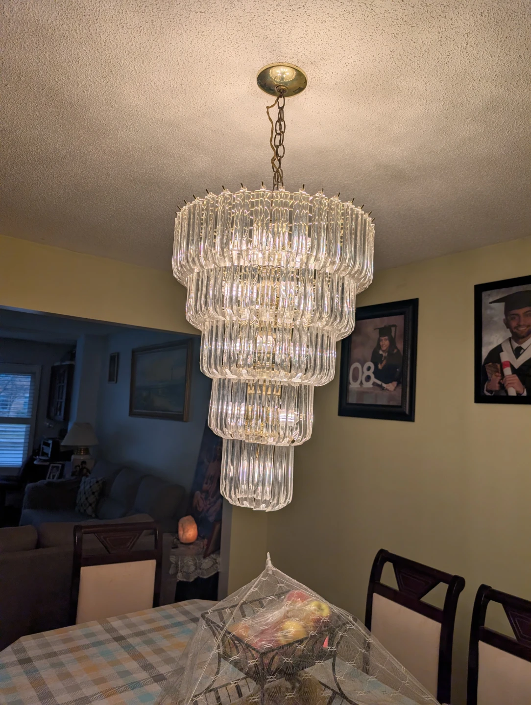 Vintage Tiered Glass Chandelier