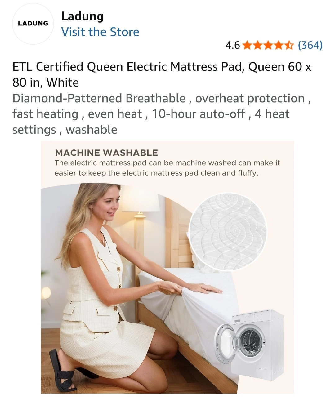 Ladung Queen Electric Mattress Pad - photo 2