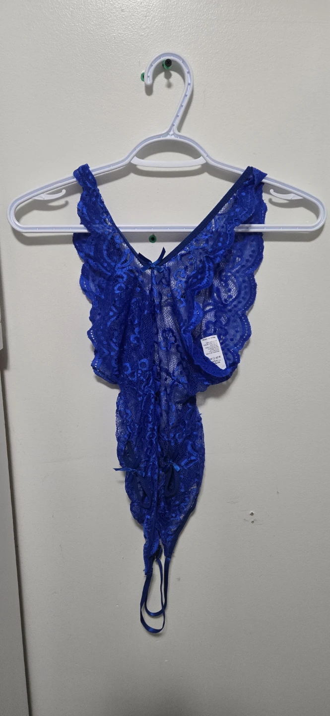 Blue Lace Lingerie Bodysuit