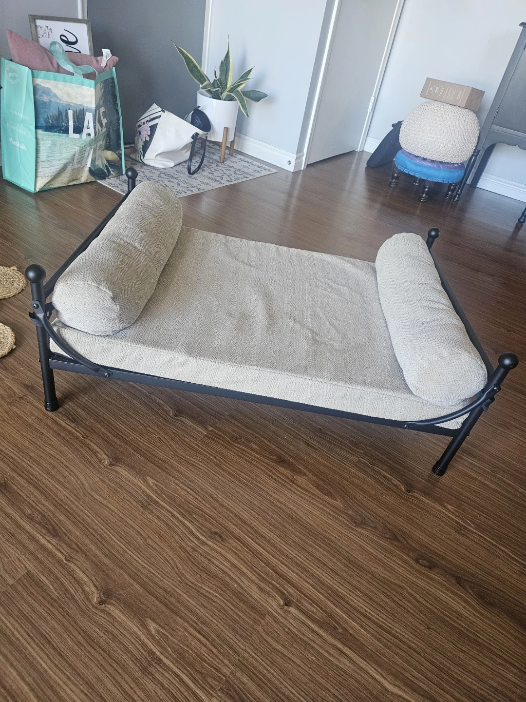 Black Metal Elevated Pet Bed