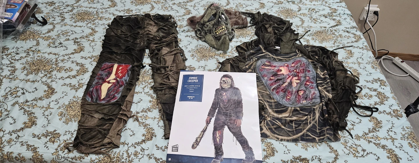 Zombie Creeper Costume Size Medium 8-10