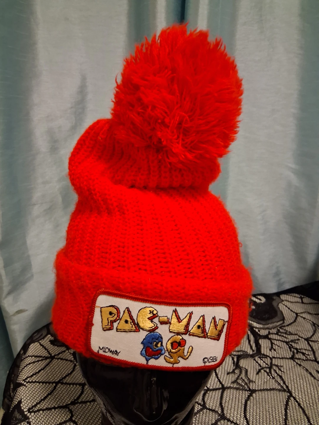 Red Pac-Man Pom-Pom Beanie 1981