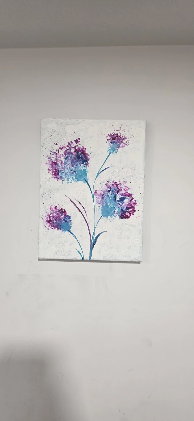 Abstract Floral Acrylic Painting on Canvas
