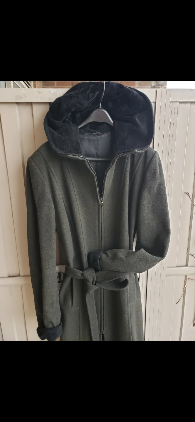 Olive Green Hooded Coat