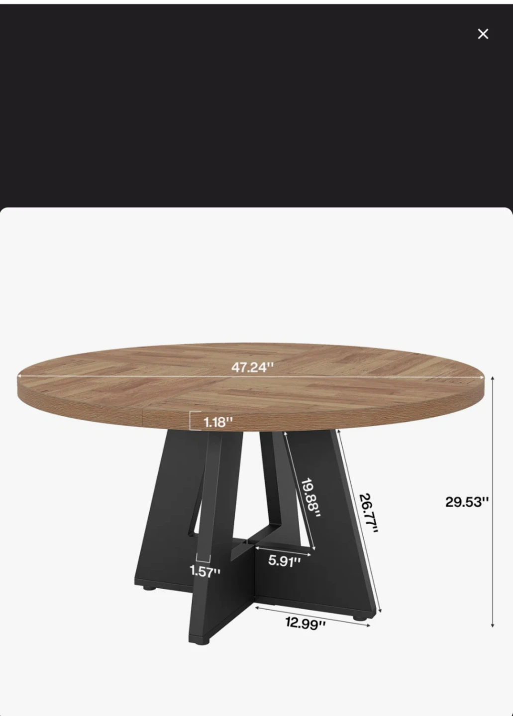 Round Wood Dining Table - photo 4