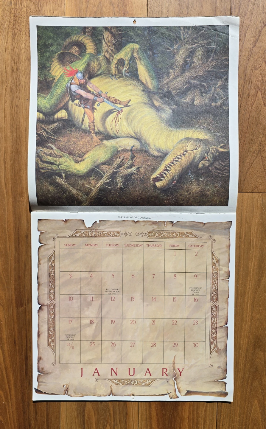 1982 J.R.R. Tolkien Calendar Illustrated by Darrell K. Sweet - photo 2