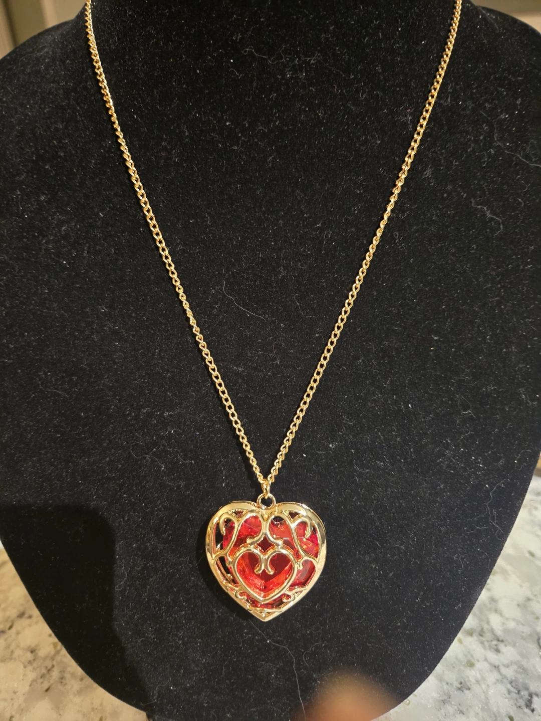 Gold-Tone Heart Pendant Necklace