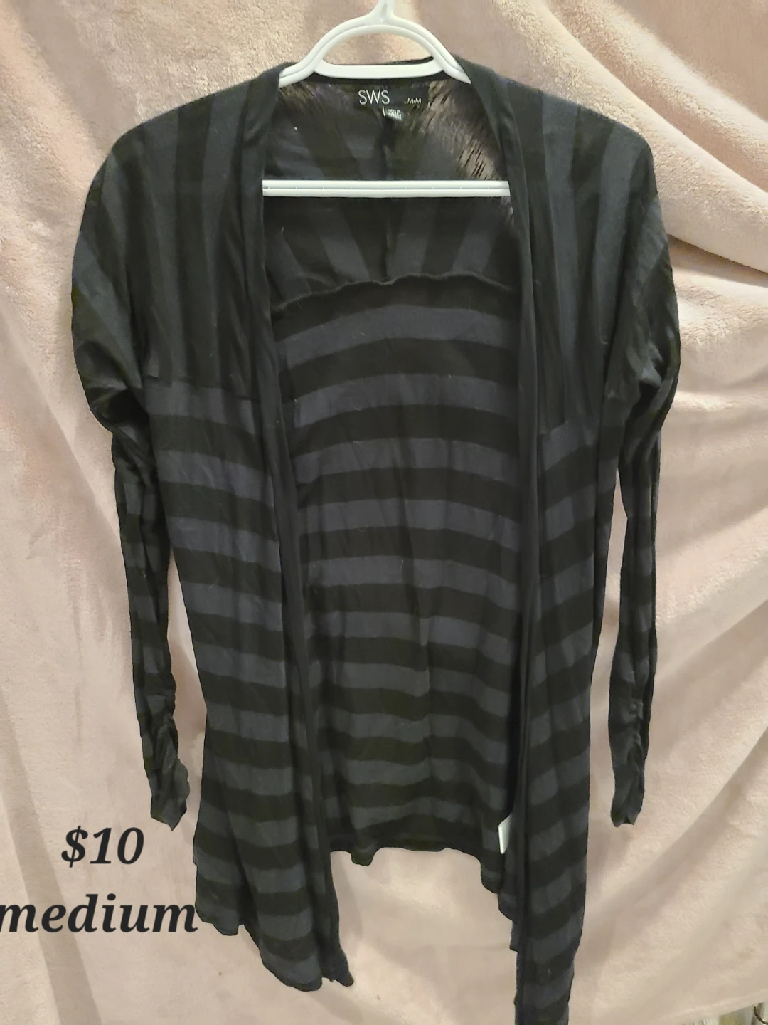 SWS Striped Cardigan Black and Grey