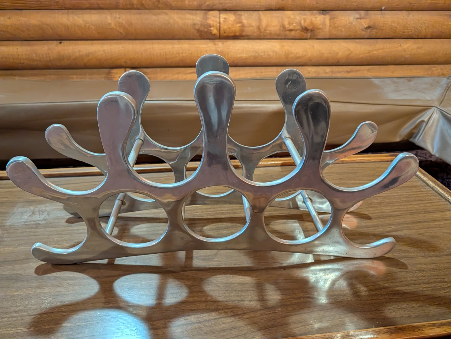 Chrome 9 bottle wine rack