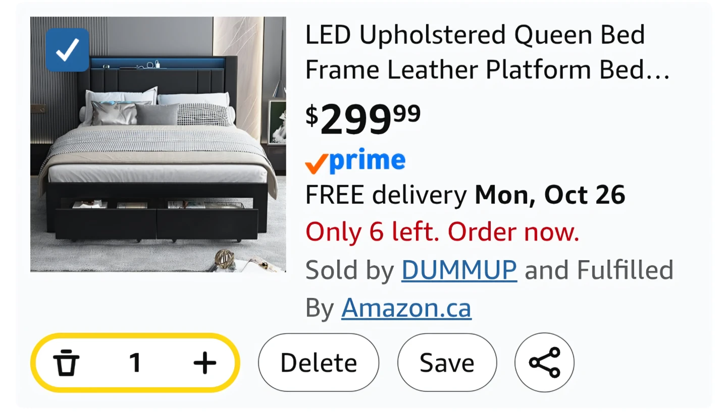 LED Upholstered Queen Bed Frame - photo 2