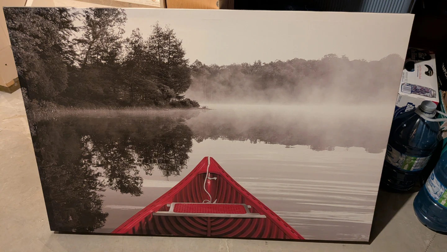 Red Canoe Lake Canvas Wall Art - photo 2