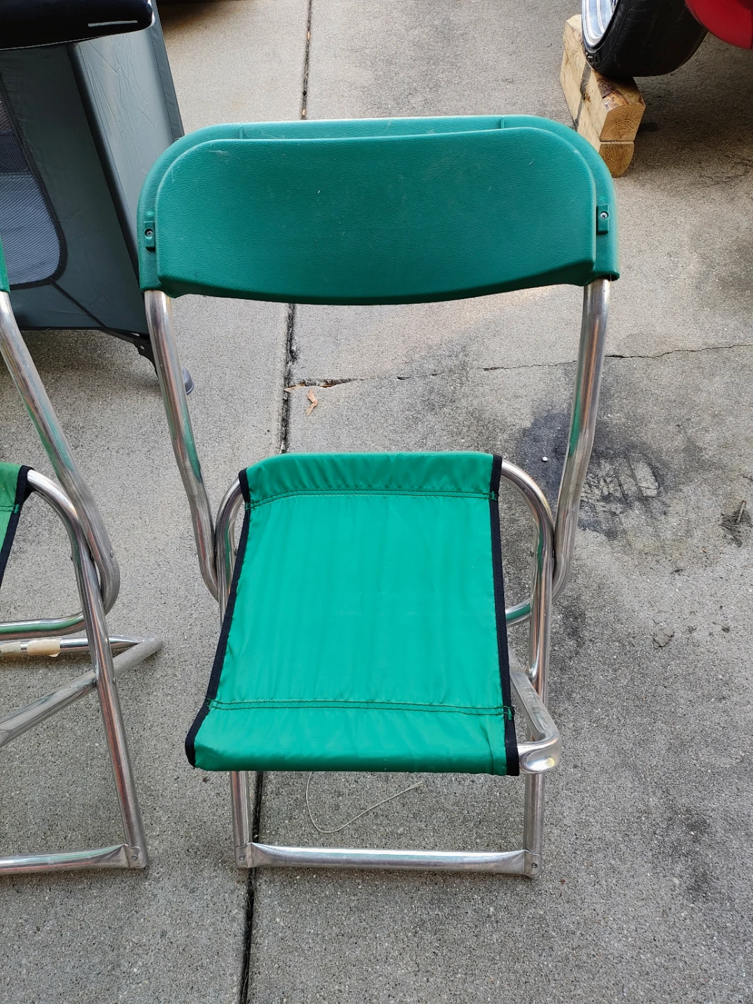 Vintage Aluminum Folding Hunting Chairs (Set of 2) - photo 3