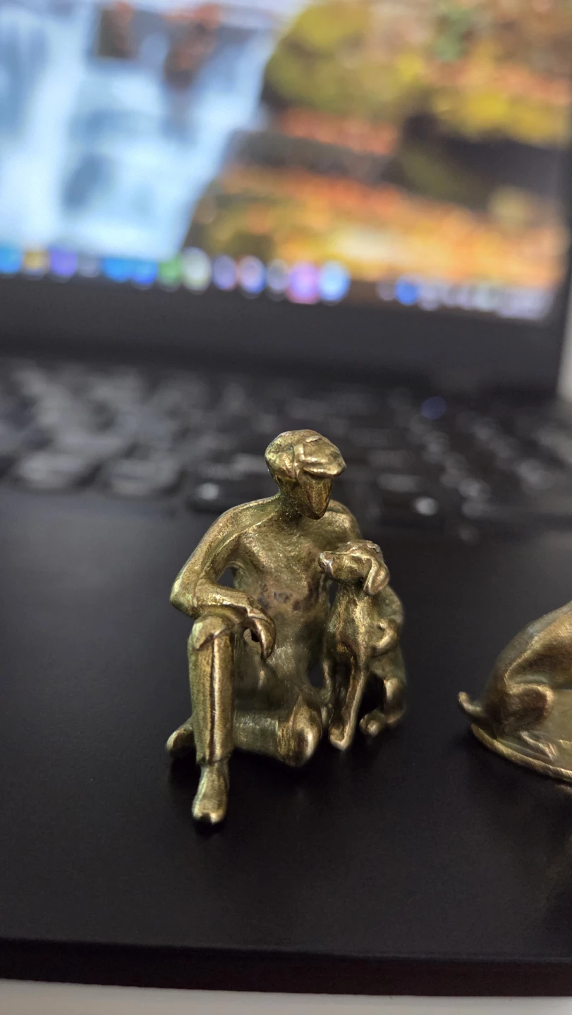 Brass Miniature Best Friends Dog Figurines – Set of 2 *new - photo 2