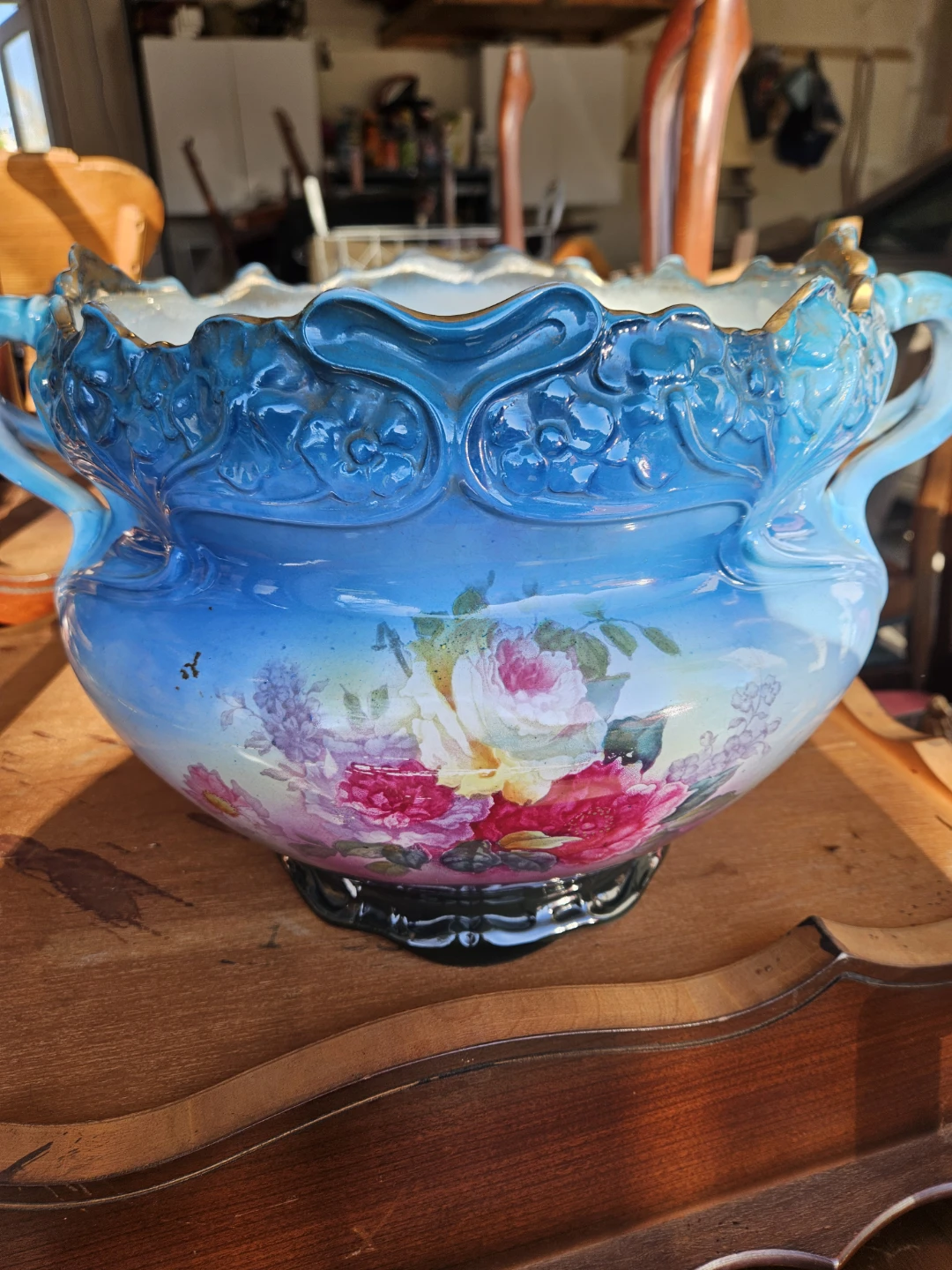 Vintage Floral Ceramic Wash Basin