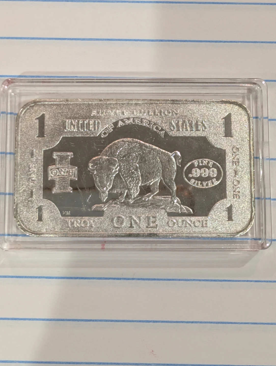1 Troy Ounce .999 Fine Silver Buffalo Bar