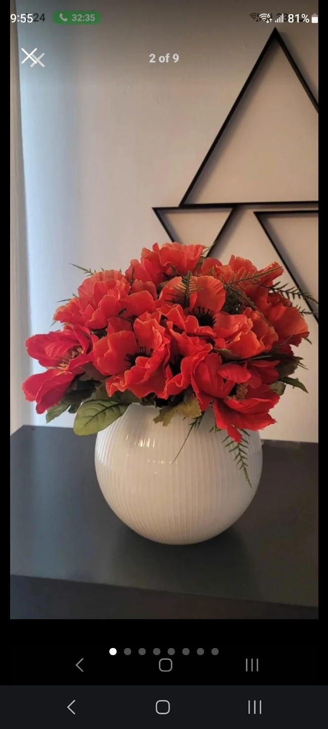 New Artificial Orange Flowers Arrangement  in glass vase - photo 2