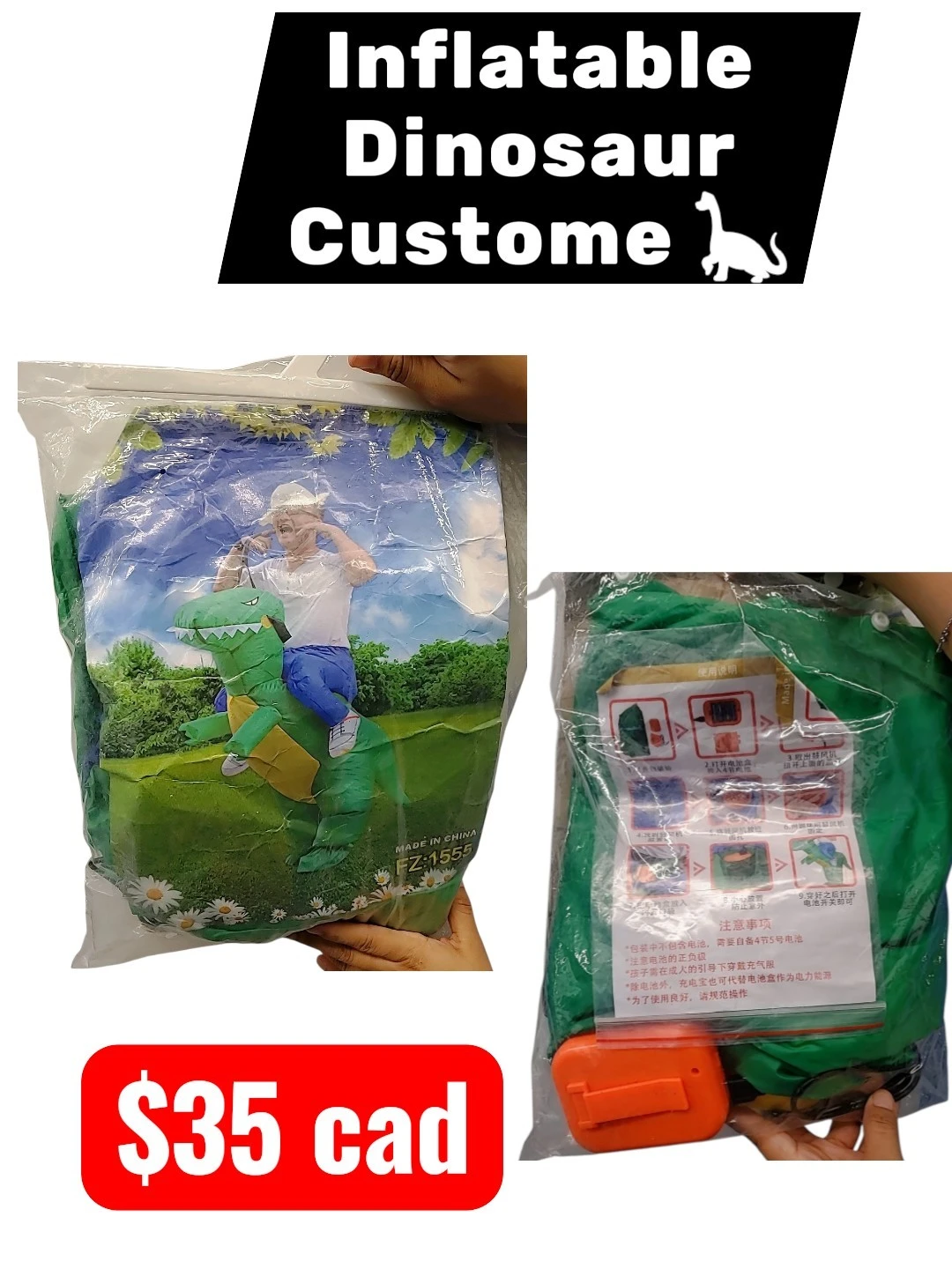 Inflatable Dinosaur Costume FZ-1555