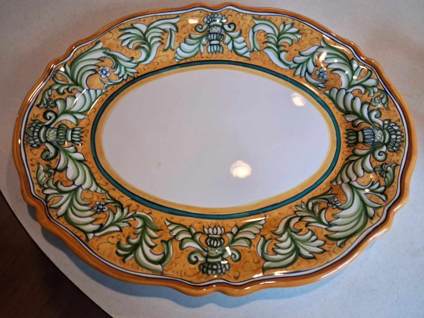 Ravello Italian Hand-Painted Ceramic Oval Serving Platter