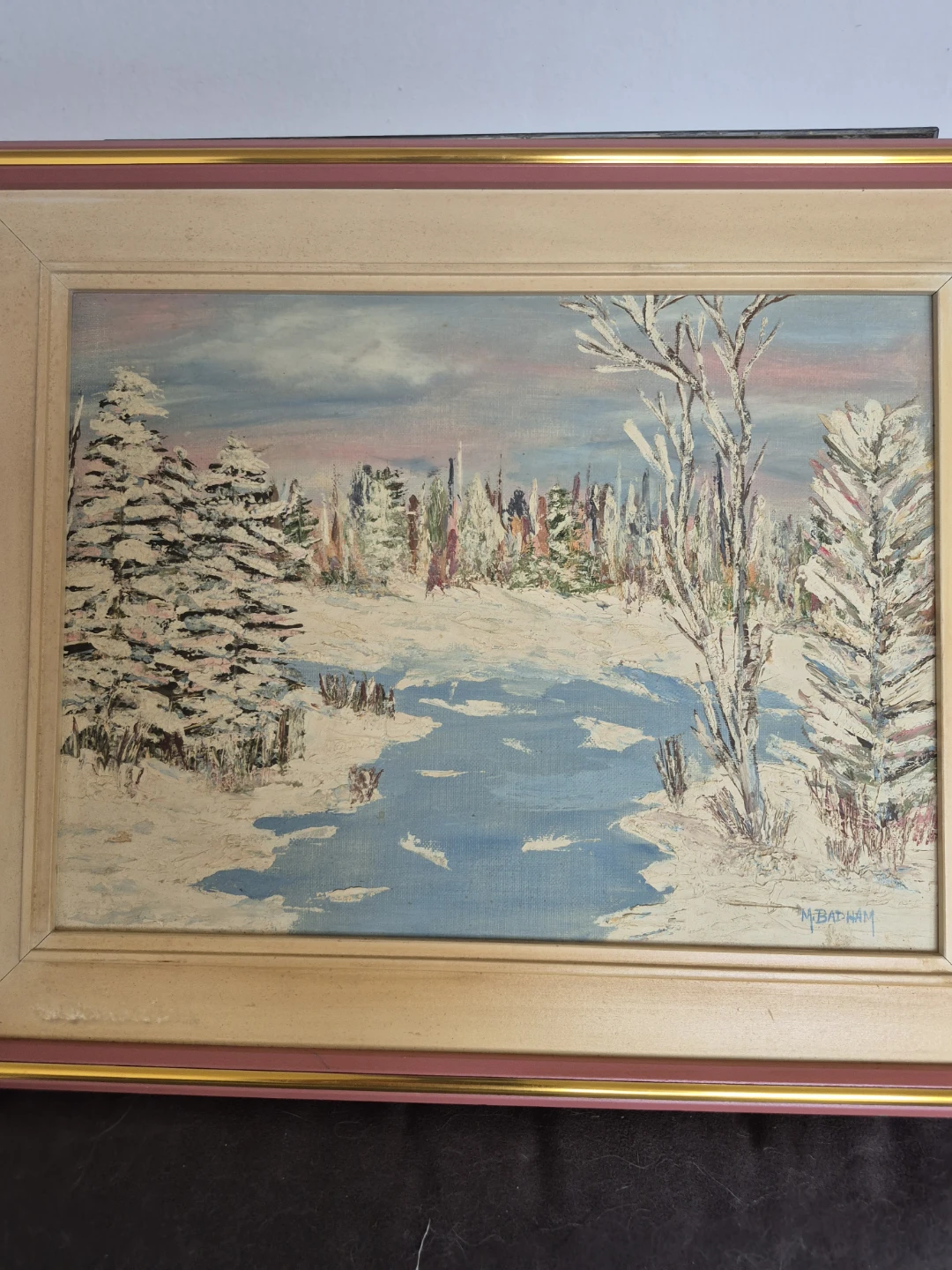 M. Badham Original Winter Landscape Painting - photo 2
