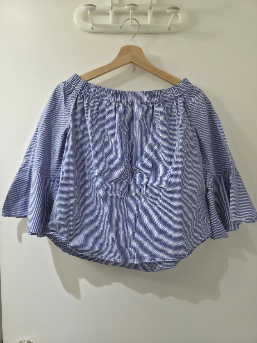 Lord & Taylor Petite Blue and White Striped Top (Size M) - photo 2