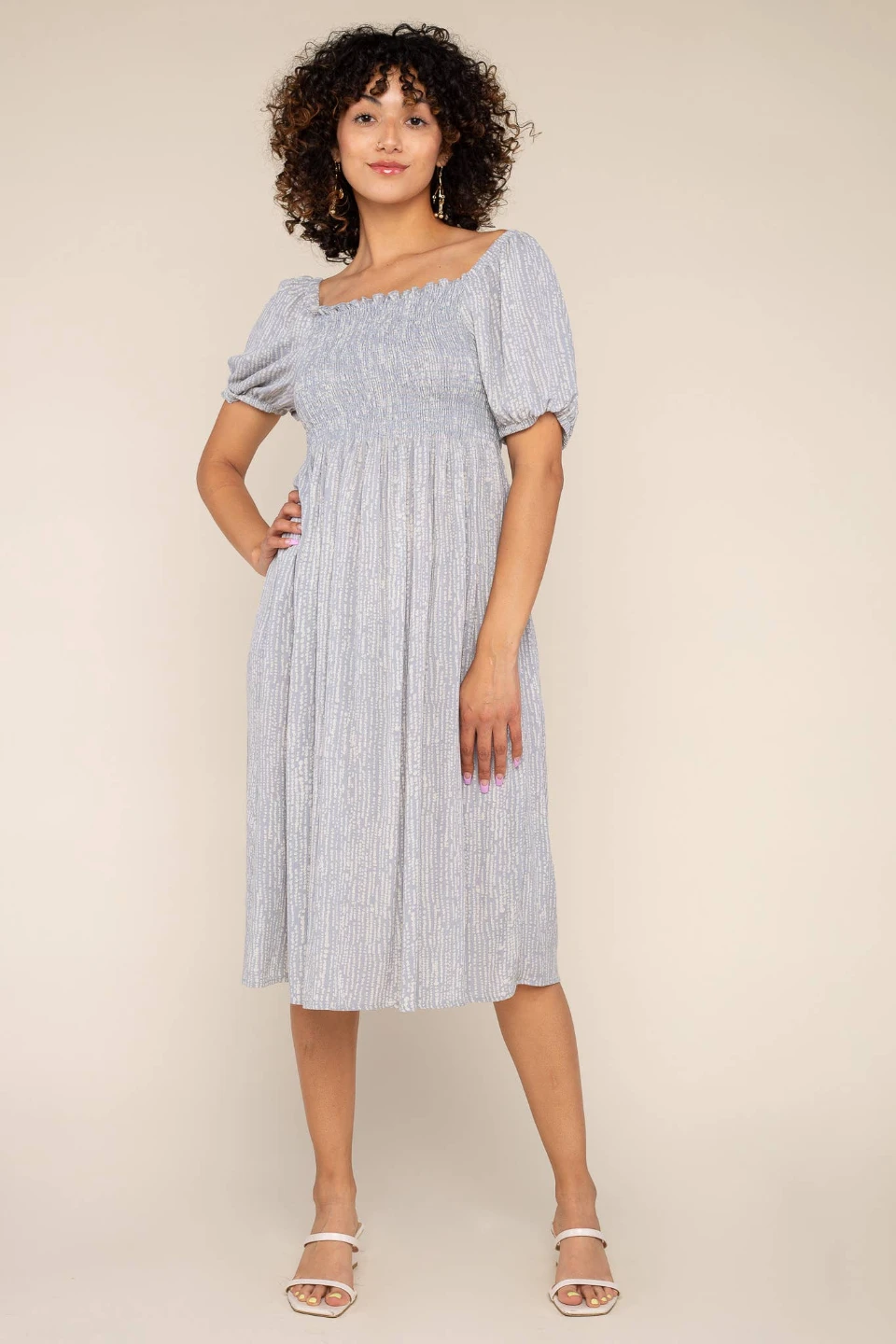 nlt Madelyn Smocked Midi Dress - Size L