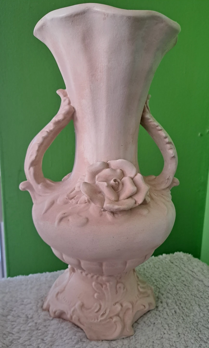 Vintage Pastel Pink Decorative Urn Vase