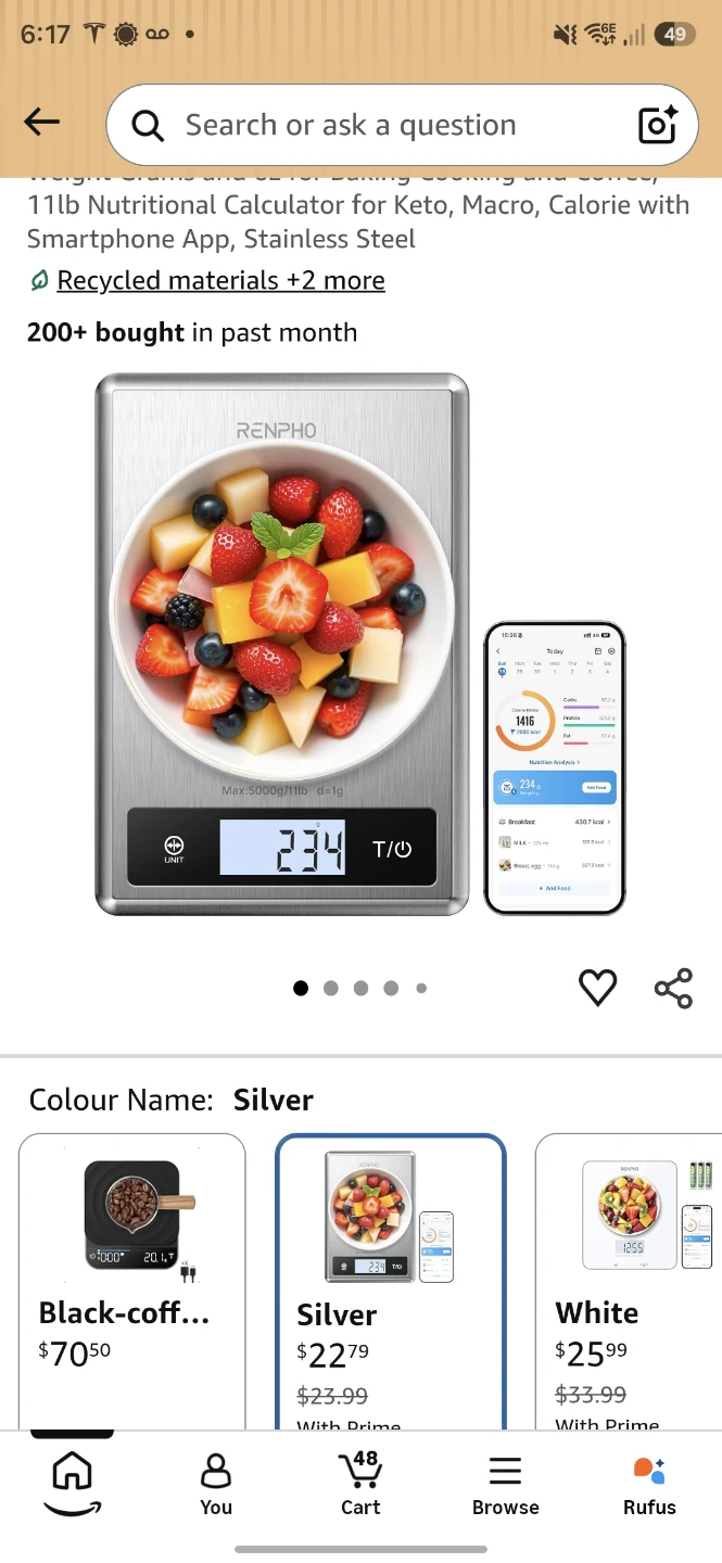 Renpho Nutritional Food Scale - Silver - photo 2