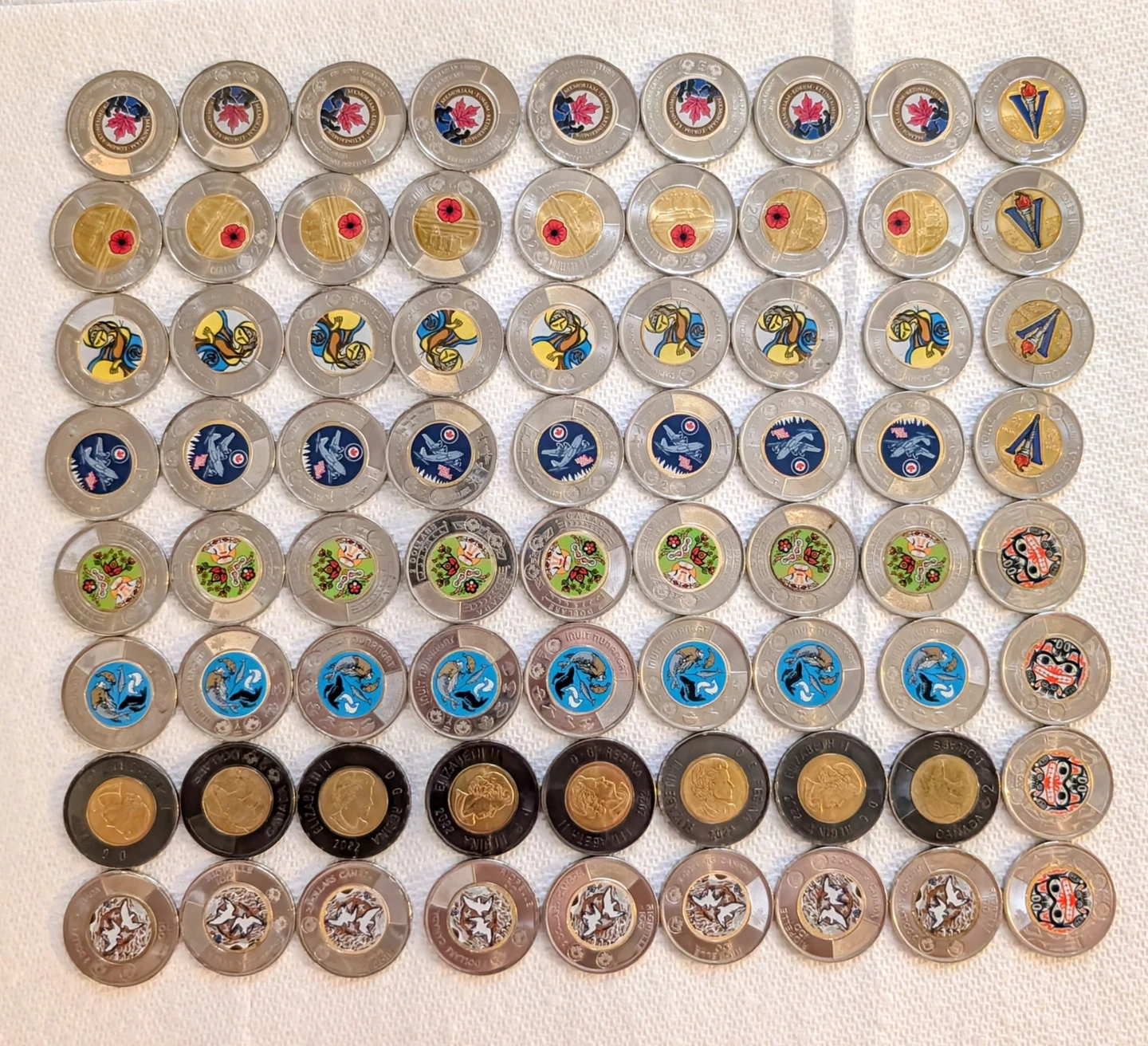 Collection of Canadian Two Dollar Coins