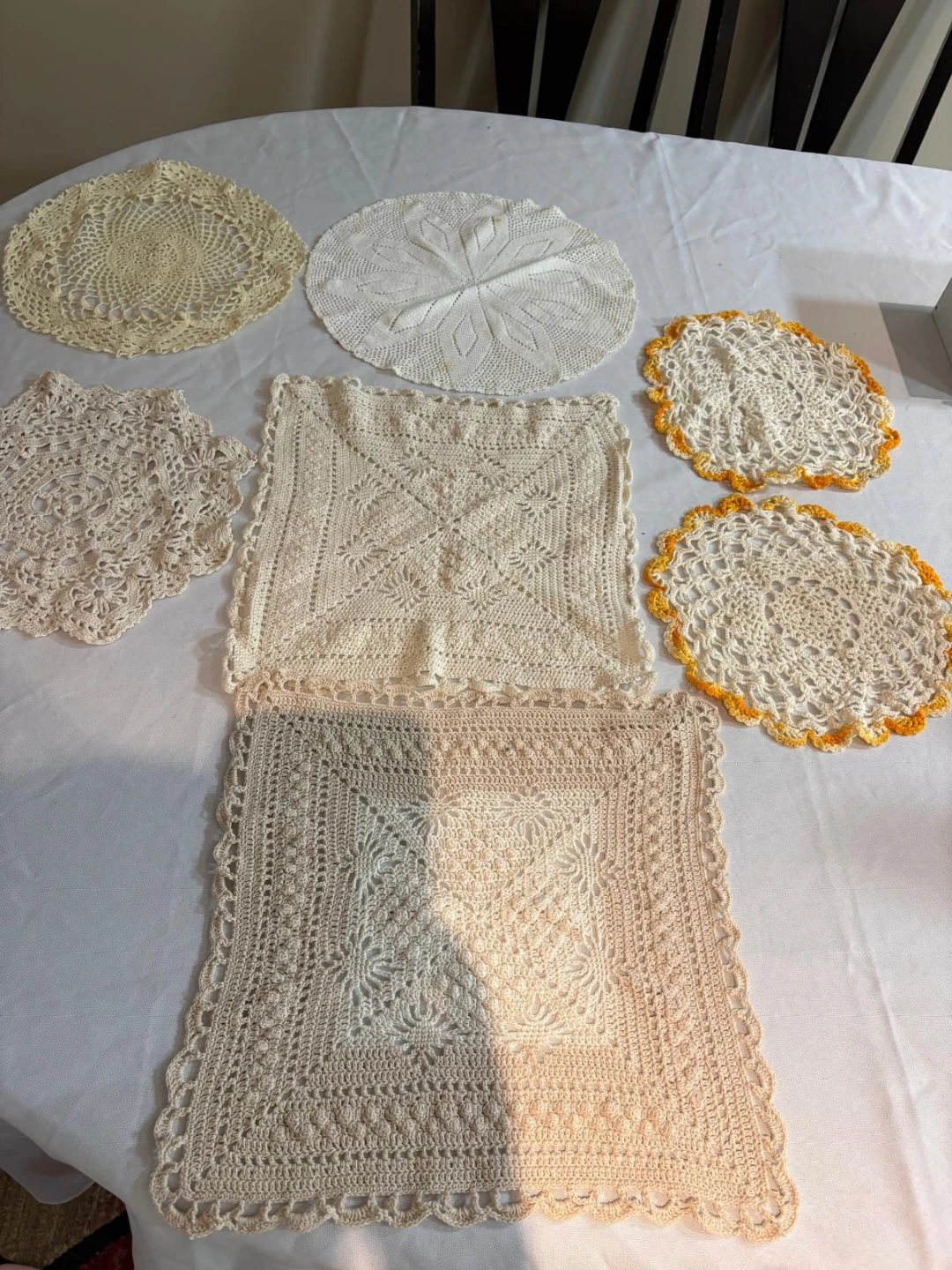 Set of 7 Vintage Crochet Doilies - photo 2