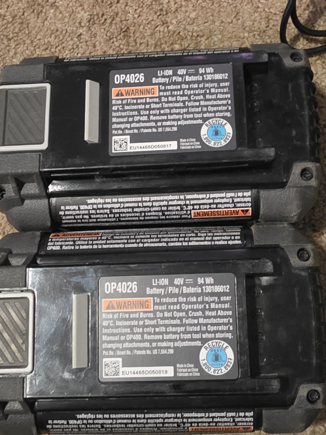 Ryobi 40V Battery and Charger Set - photo 2