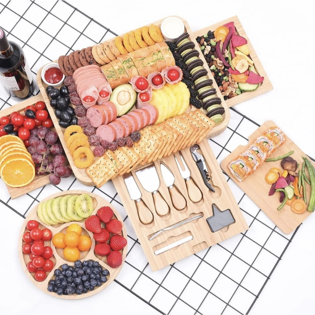 Bamboo Charcuterie Board with Serving Set - photo 4