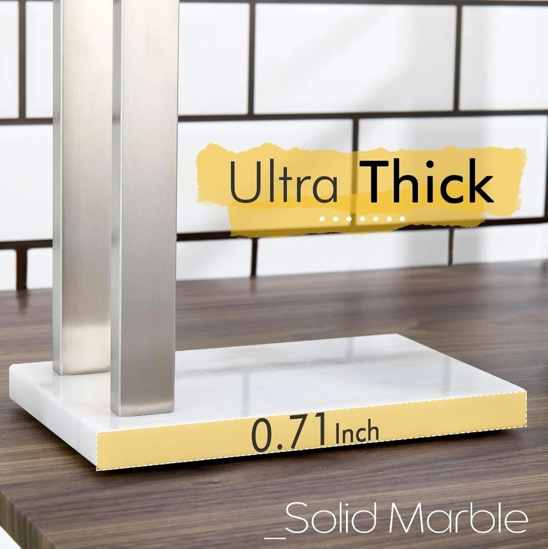 Brushed Nickel Two-Tier Towel Stand with  marble  base - photo 5