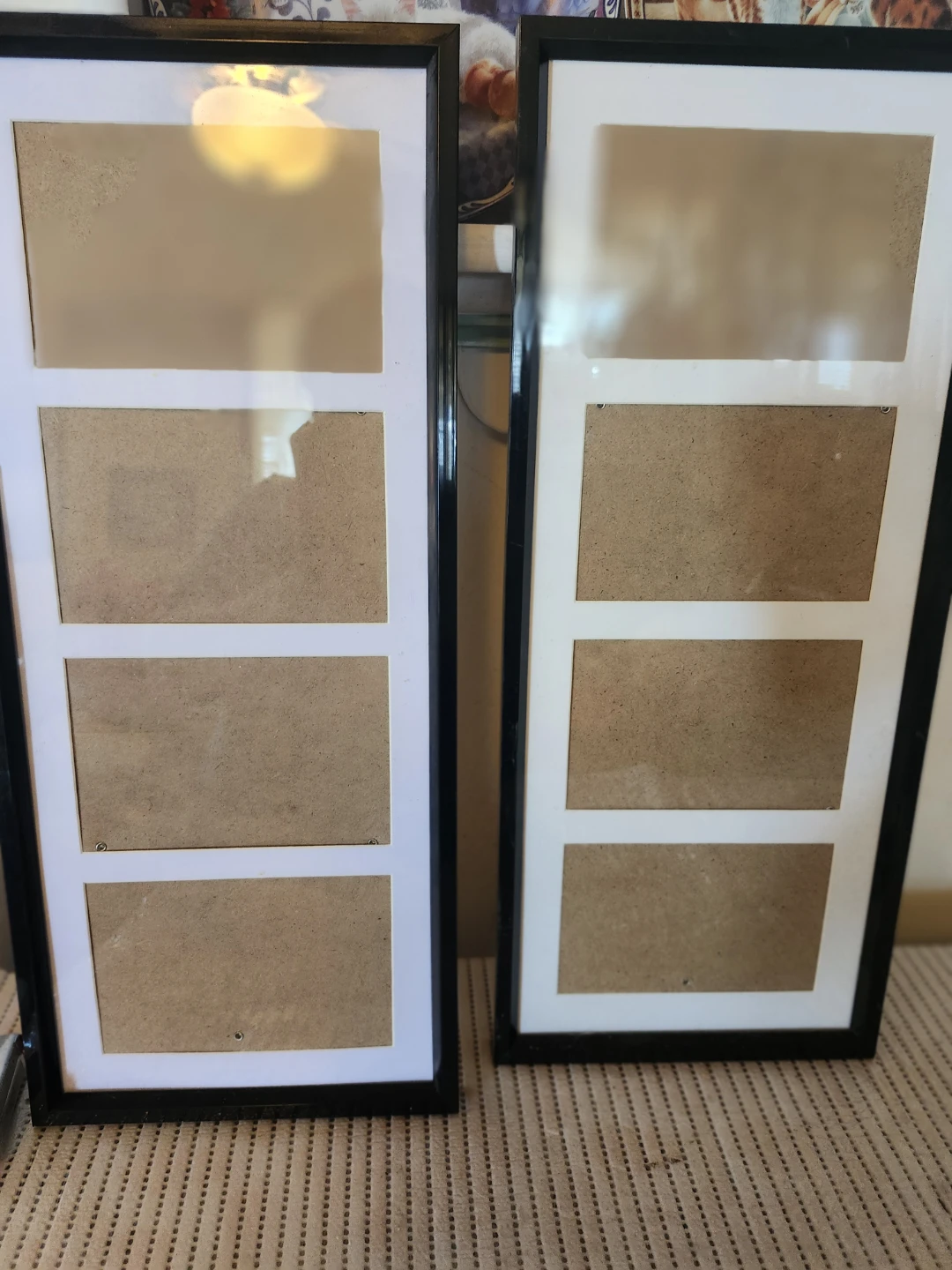 Set of two black multi-photo frames