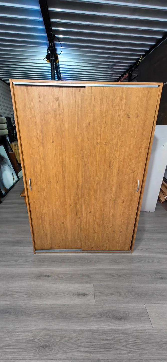 Wood Grain Sliding Door Wardrobe