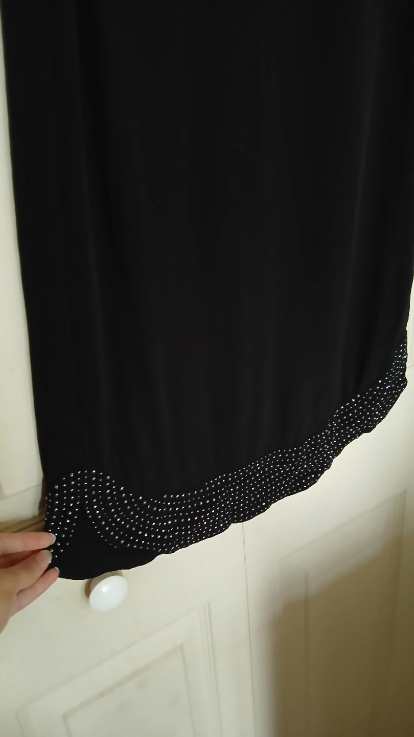 H&M black lightweight chemise sequin dress, size 4 - photo 4