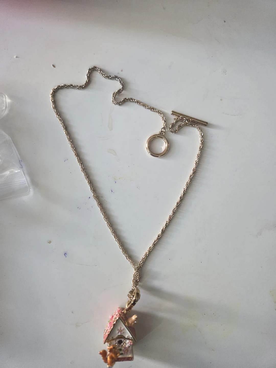 Squirrel and Birdhouse Charm Necklace - photo 3