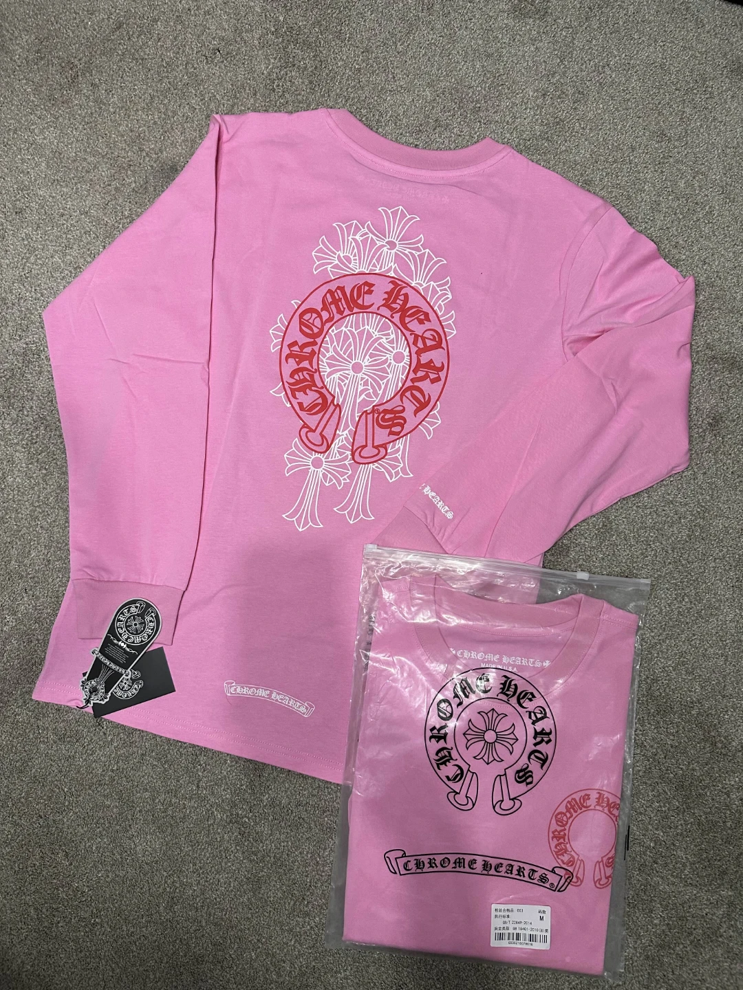 Chrome Hearts Pink Long Sleeve Shirt