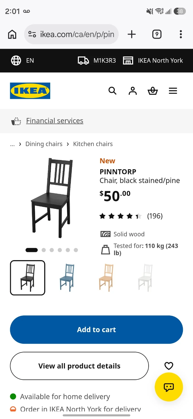 4 IKEA PINNTORP black stained pine dining chair - photo 2