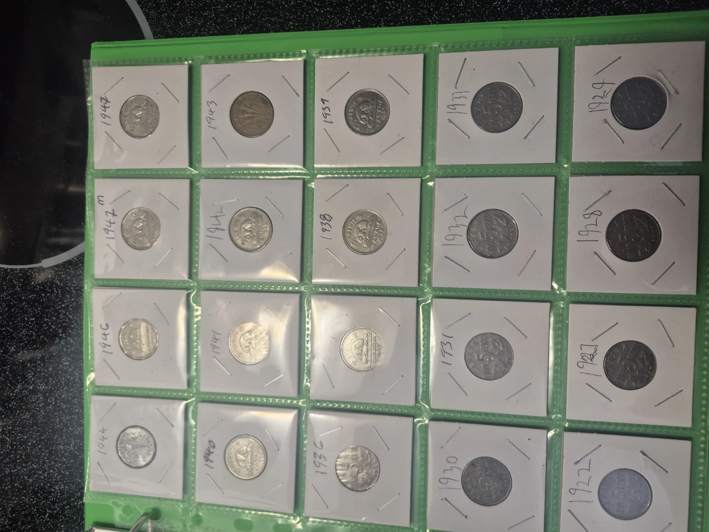 Collection of Vintage Canadian 5 Cent Coins pc28 - photo 2