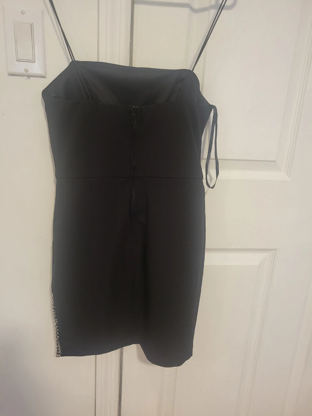 Black Rhinestone Accent Mini Dress - photo 3