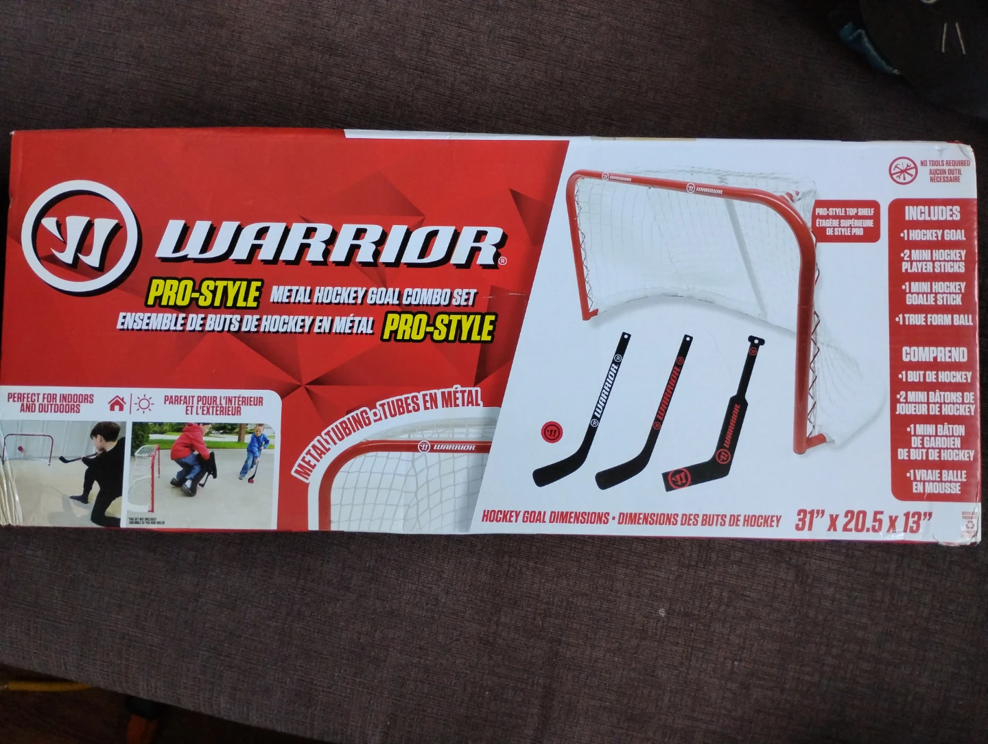 Never used Warrior Pro-Style Metal Hockey Net Combo Set
