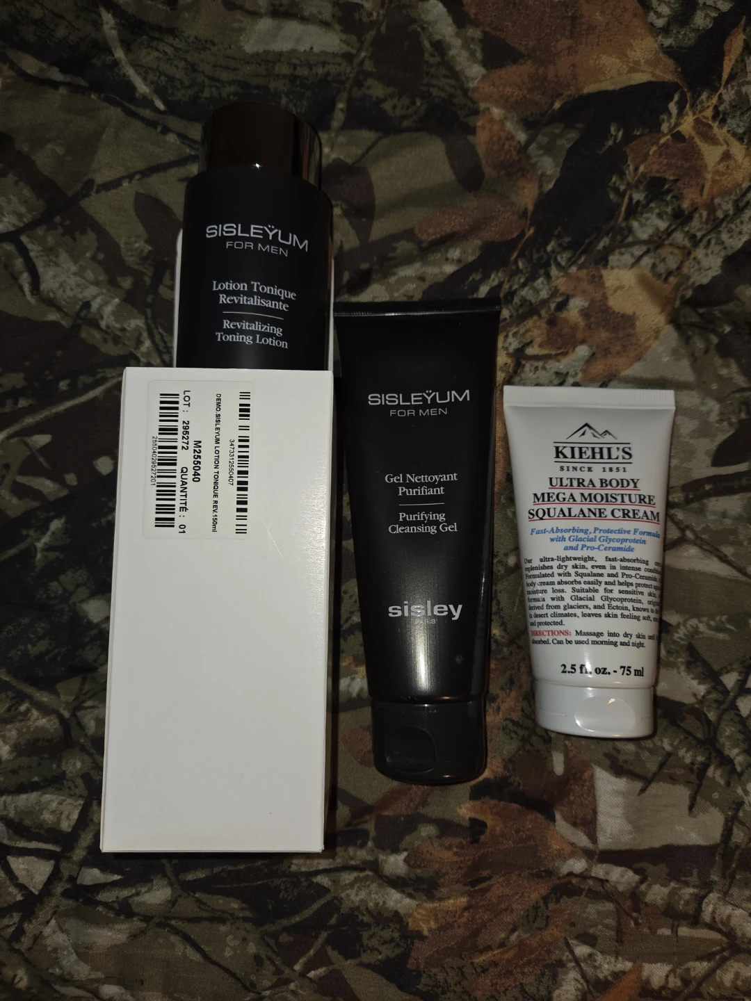 Sisley Paris For Men Toning Lotion, Cleansing Gel, & Cream