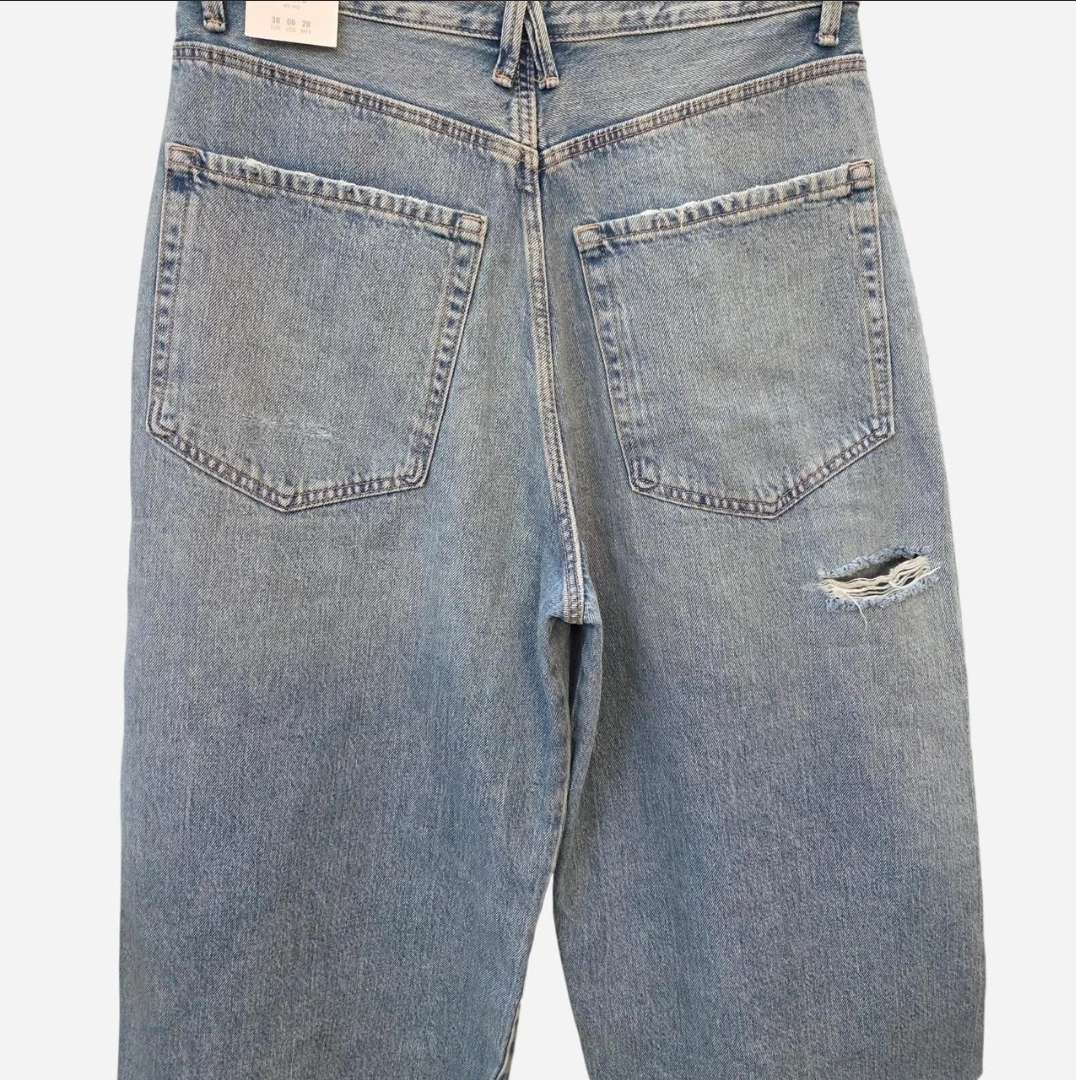 Zara Distressed Light Wash Jorts - photo 2